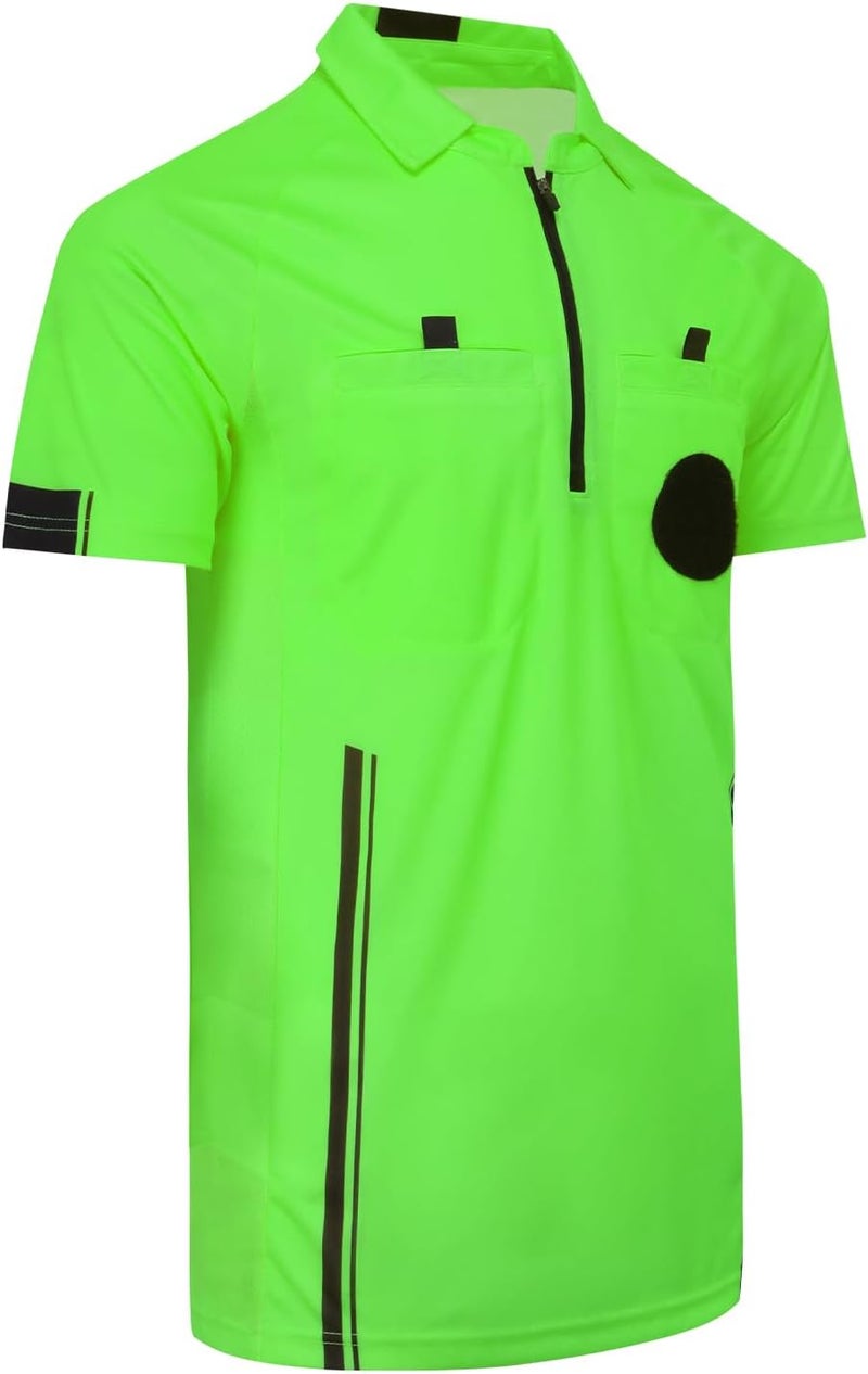 VKT Soccer Referee Shirt Jersey Kit Official Short Sleeve Ref Shirts Uniform Halloween Costume for Men & Women - Image 1